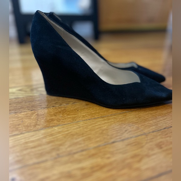 Marc Fisher Pointy Toe Elegant Black Wedge Heels - Picture 1 of 4